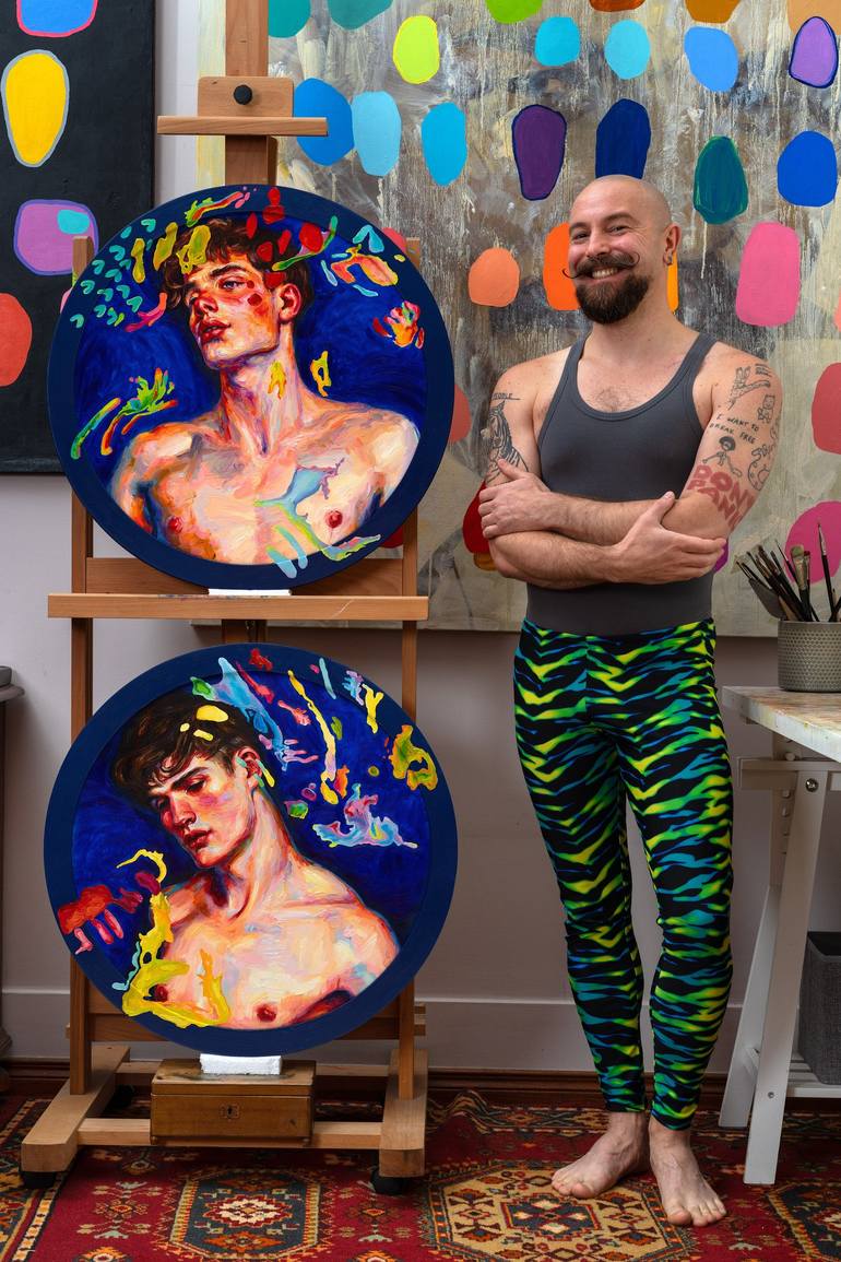 Original Portraiture Men Painting by Oleksandr Balbyshev