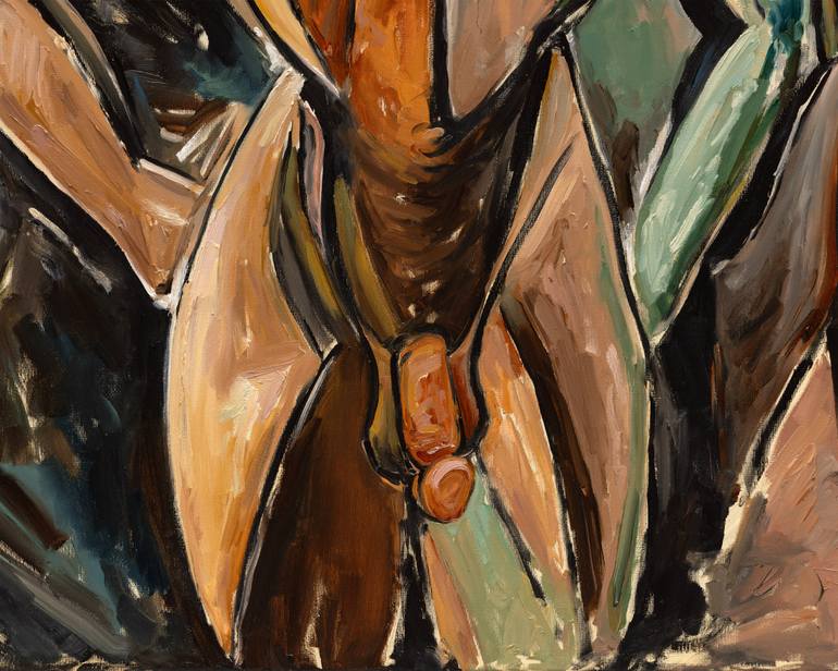Original Cubism Men Painting by Oleksandr Balbyshev