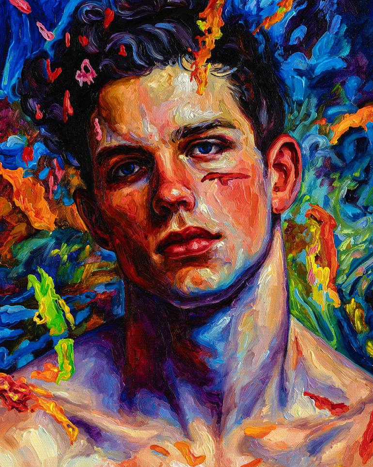 Original Portraiture Men Painting by Oleksandr Balbyshev