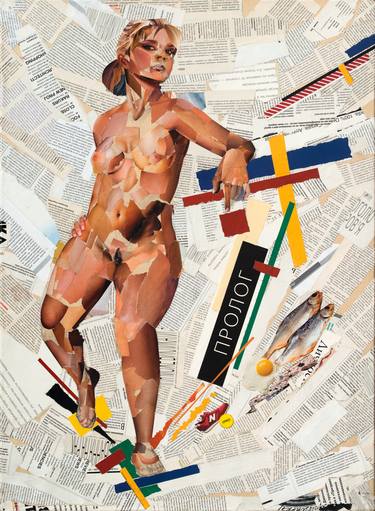 Original Figurative Nude Collage by Oleksandr Balbyshev