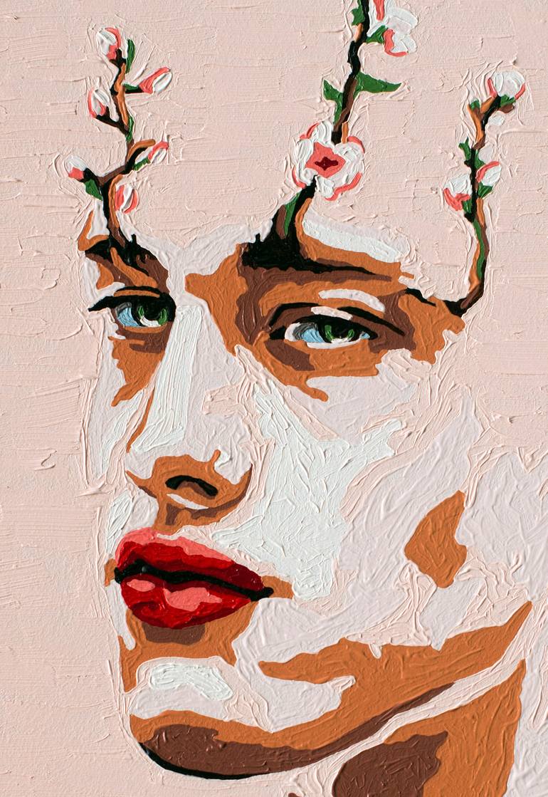 Original Pop Art Portrait Painting by Oleksandr Balbyshev