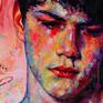 The portrait of a young man. A 80cm x 80cm contemporary portrait.
