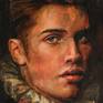 The portrait of a young man. Unframed painting 65 x 45 cm.