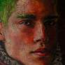 The portrait of a young man. Unframed painting 57 x 48 cm.