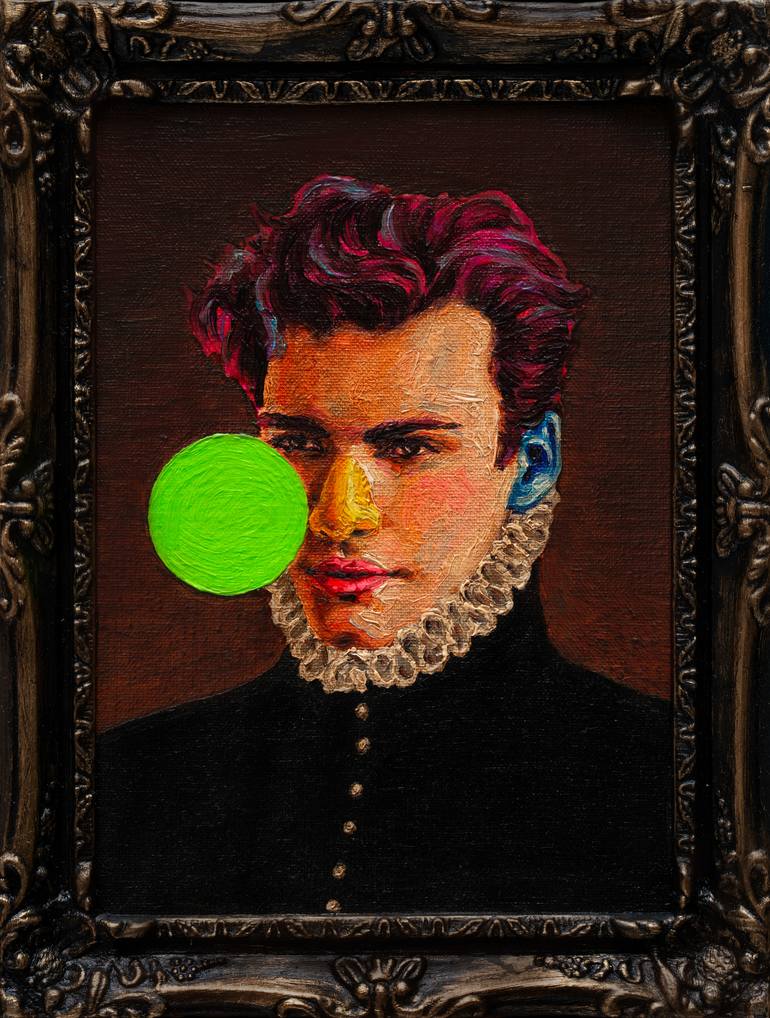 Portrait of a Young Man with Green Spot - Print