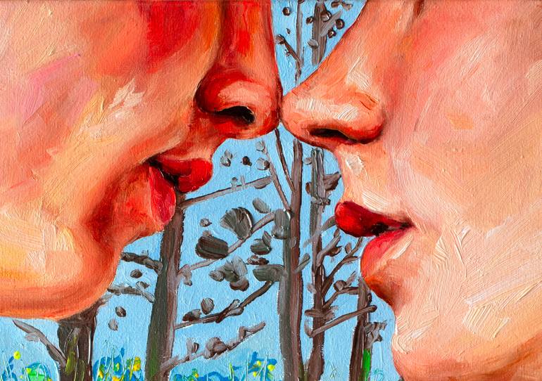 Original Pop Art Love Painting by Oleksandr Balbyshev