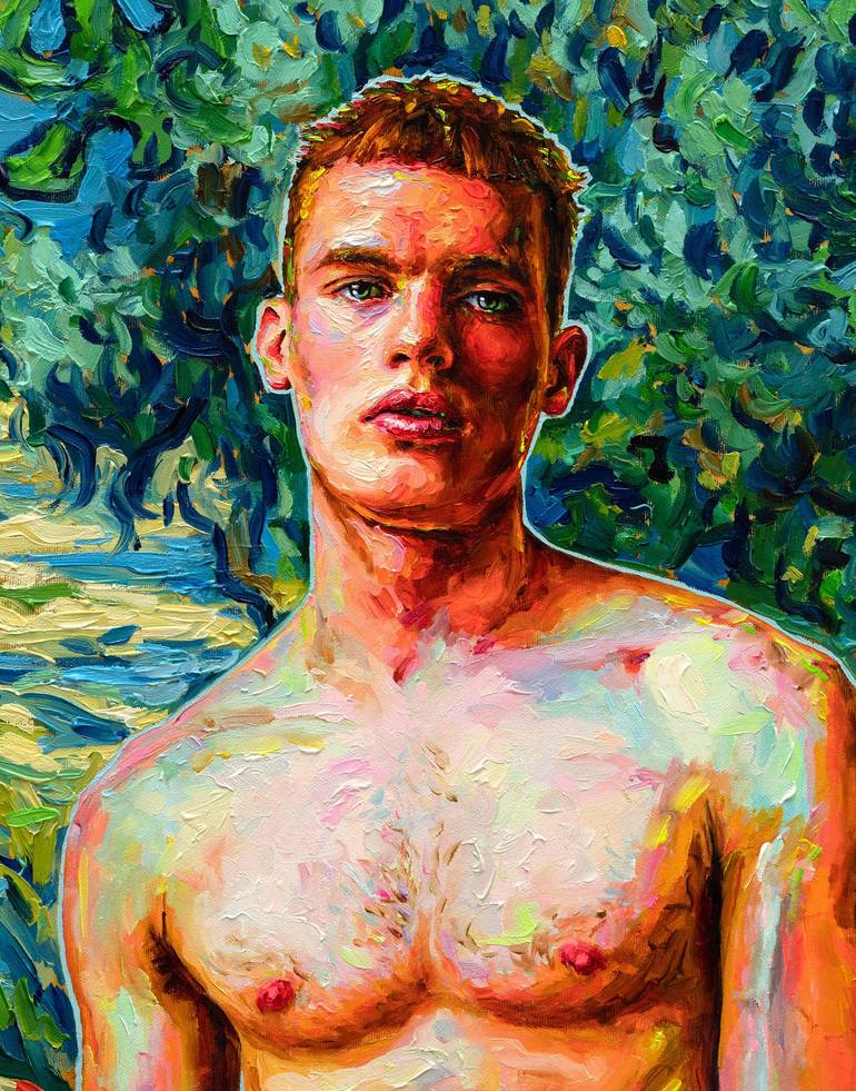Original Expressionism Nude Painting by Oleksandr Balbyshev