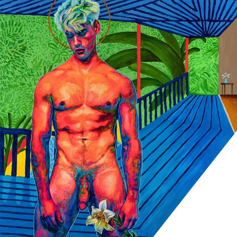 Original Pop Art Nude Painting by Oleksandr Balbyshev