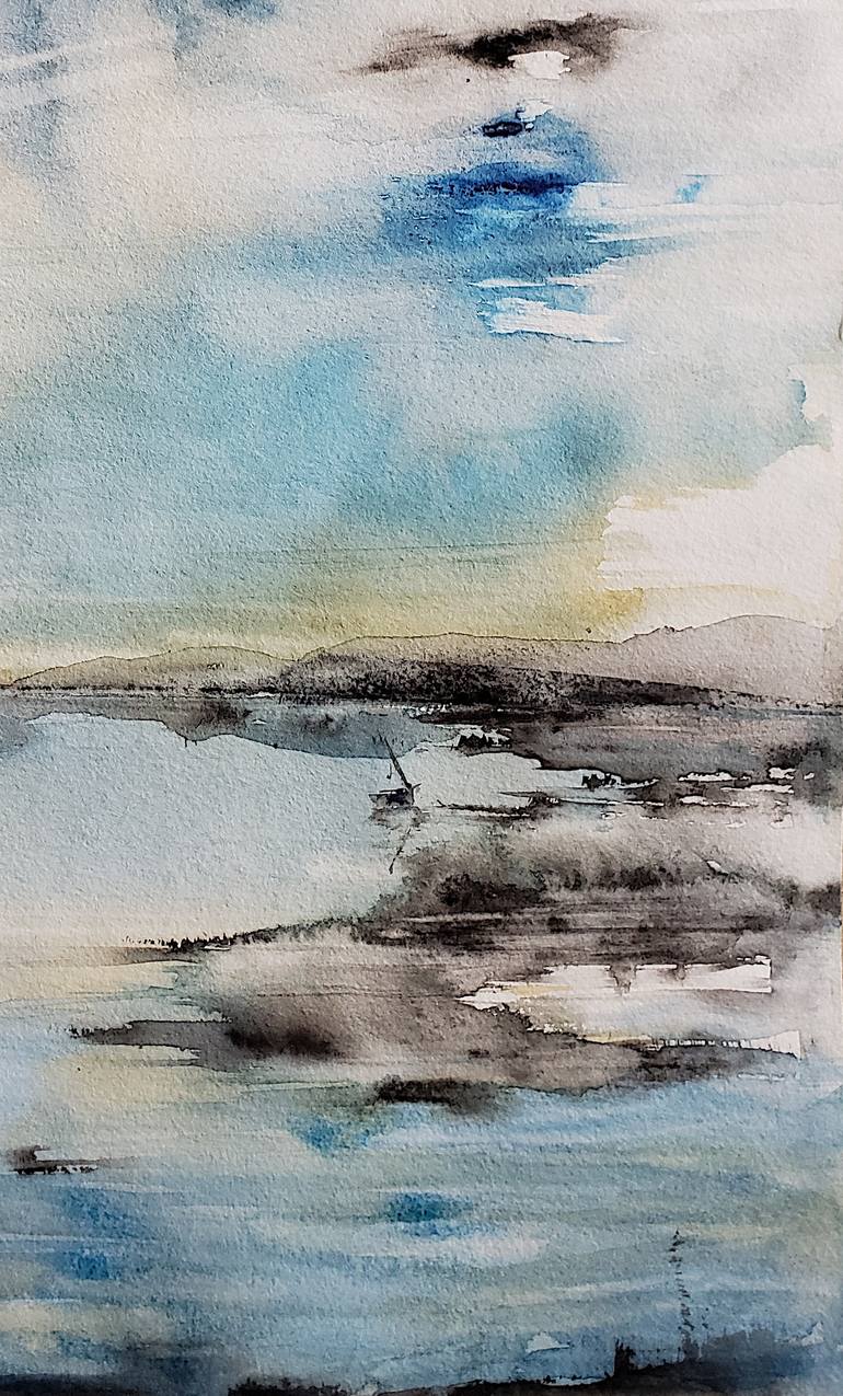 Original Figurative Seascape Painting by Muriel Mougeolle