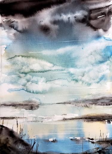 Print of Seascape Paintings by Muriel Mougeolle