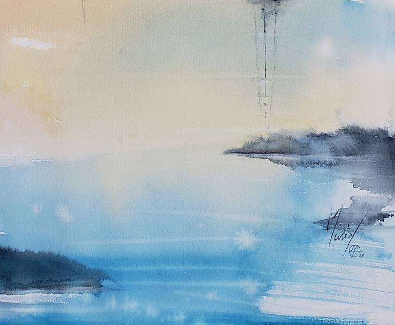 Original Contemporary Seascape Painting by Muriel Mougeolle