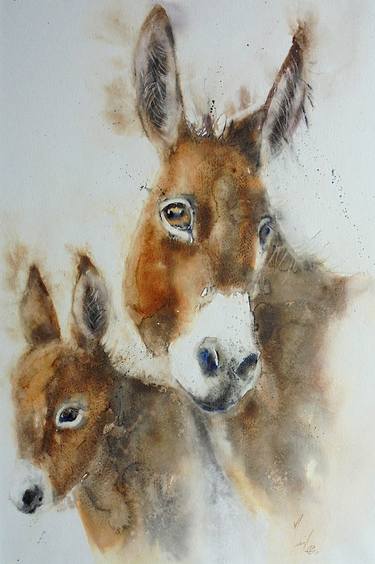 Print of Horse Paintings by Muriel Mougeolle