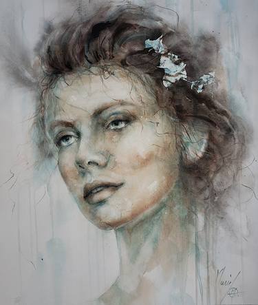 Original Portraiture Women Paintings by Muriel Mougeolle