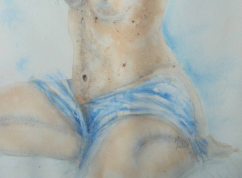 Original Figurative Nude Painting by Muriel Mougeolle