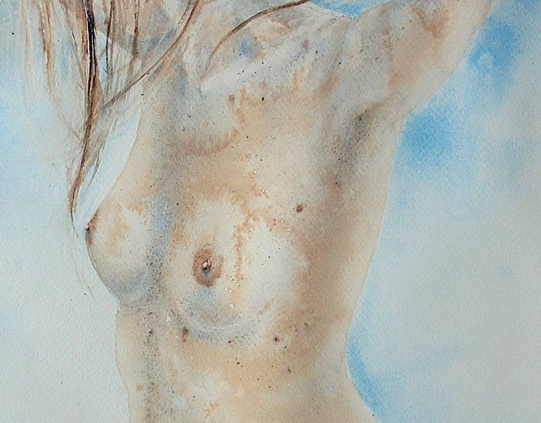 Original Figurative Nude Painting by Muriel Mougeolle
