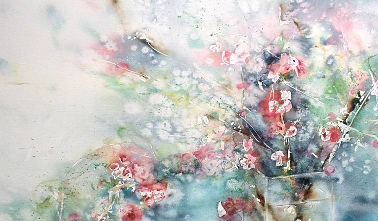 Original Floral Painting by Muriel Mougeolle