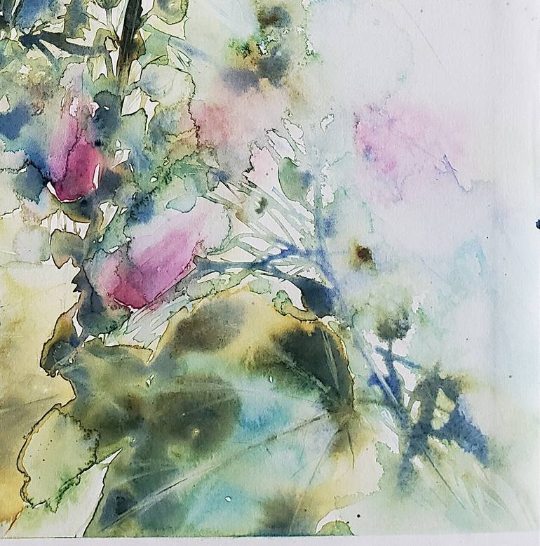 Original Floral Painting by Muriel Mougeolle