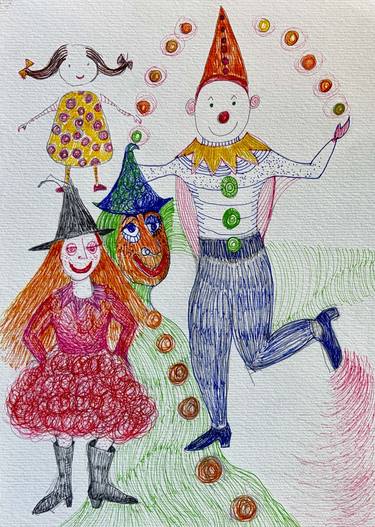 Original Dada Children Mixed Media by Anete Ring