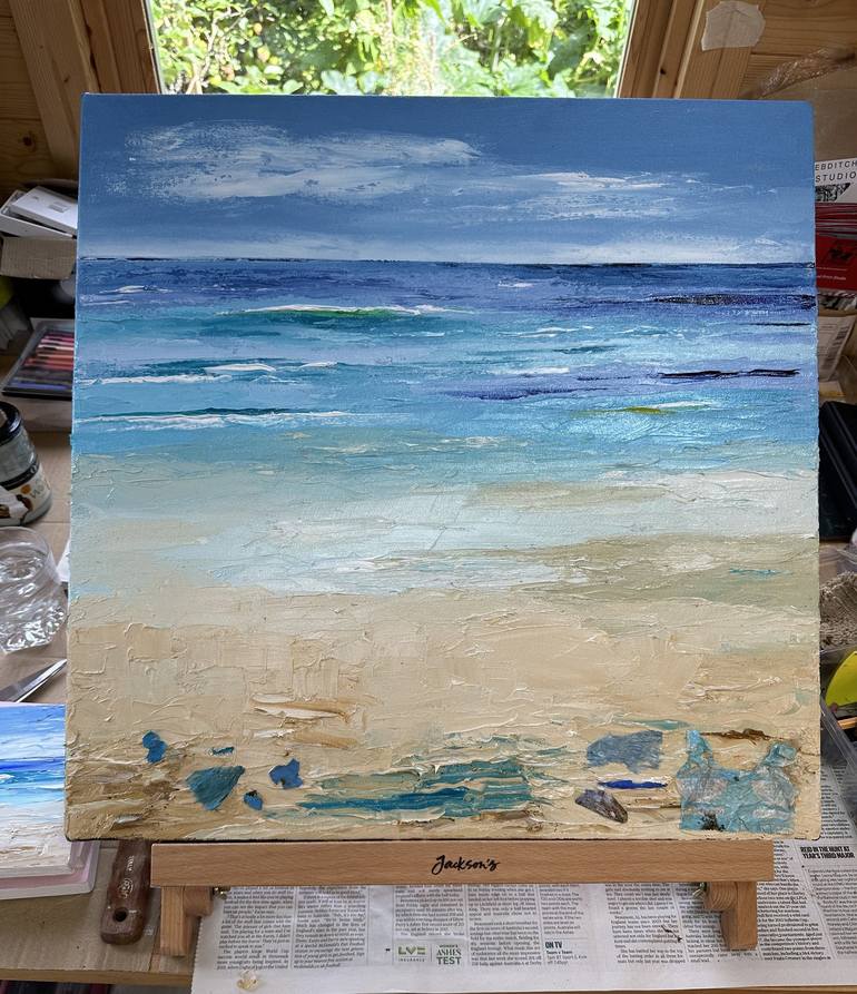 Original Abstract Beach Painting by Ann Palmer