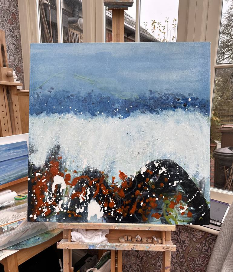 Original Abstract Beach Painting by Ann Palmer