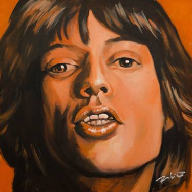 Mick Jagger in orange thumb