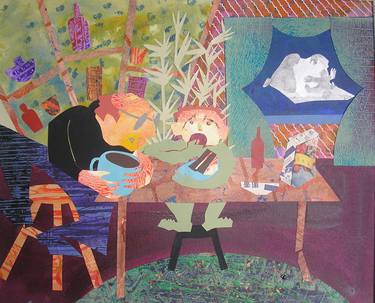 Original Figurative Children Collage by Lillian Trettin