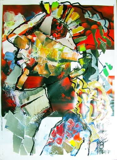 Original Abstract Expressionism Women Collage by Mimoza Bocin