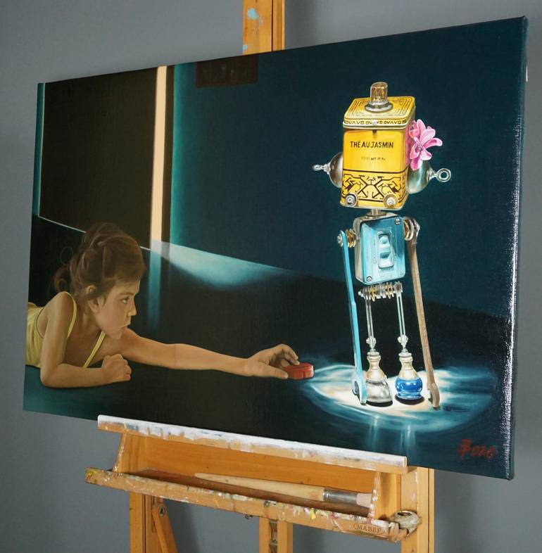 Original Figurative Children Painting by Paolo Borile