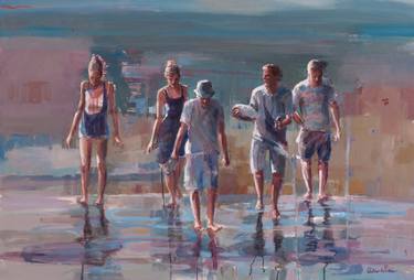 Print of Figurative Beach Paintings by Caroline de Piédoue