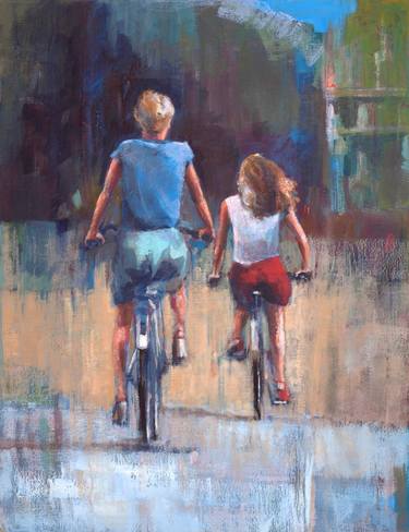 Print of Figurative Bicycle Paintings by Caroline de Piédoue