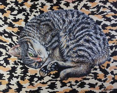 Print of Cats Paintings by Simon Knott