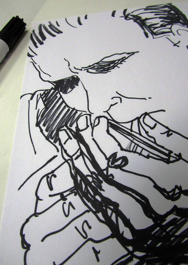 Original Expressionism Pop Culture/Celebrity Drawing by Fernando Rodríguez Salas