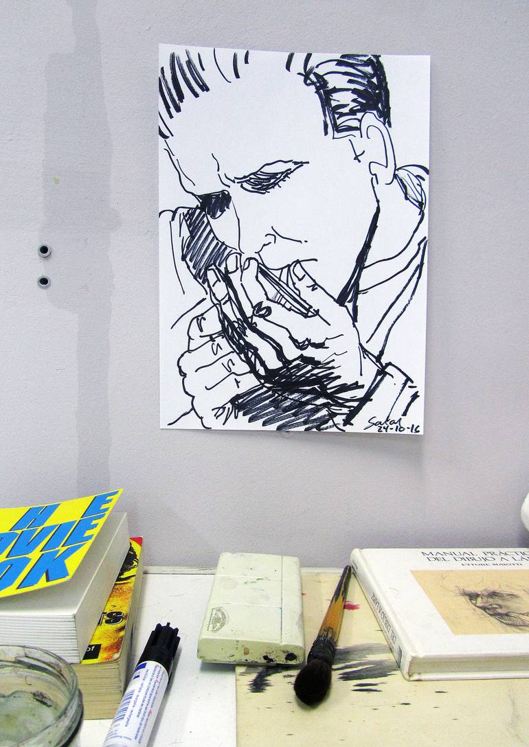 Original Expressionism Pop Culture/Celebrity Drawing by Fernando Rodríguez Salas