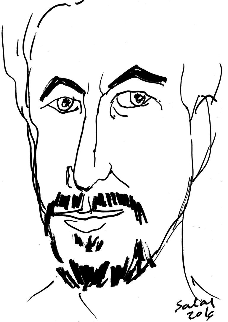 Man With Beard (self-portrait) Drawing By Fernando Rodríguez Salas 