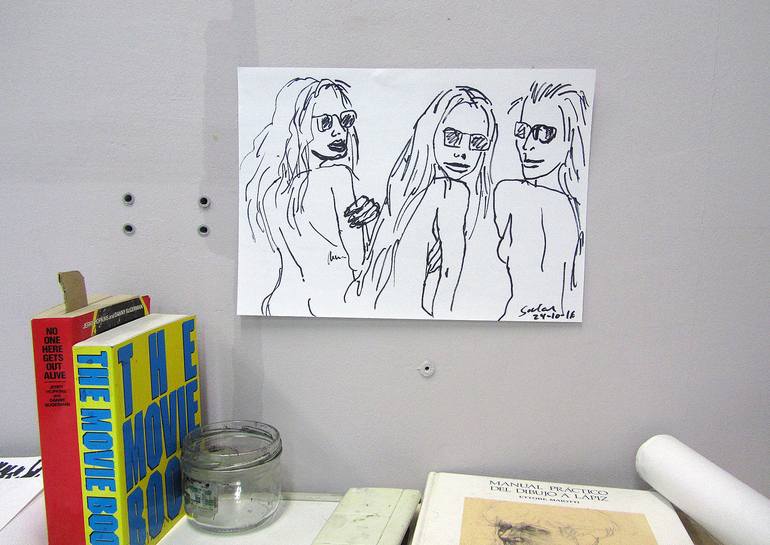 Original Expressionism Nude Drawing by Fernando Rodríguez Salas