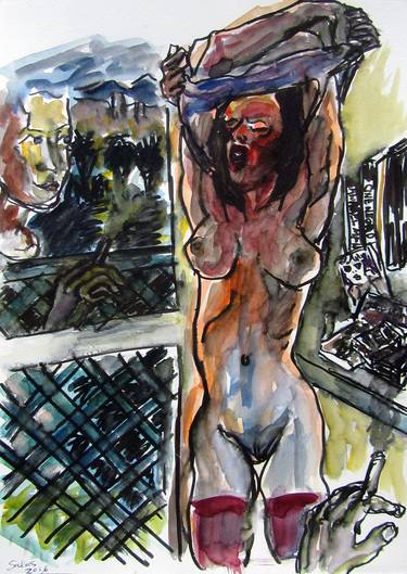 Print of Expressionism Erotic Paintings by Fernando Rodríguez Salas