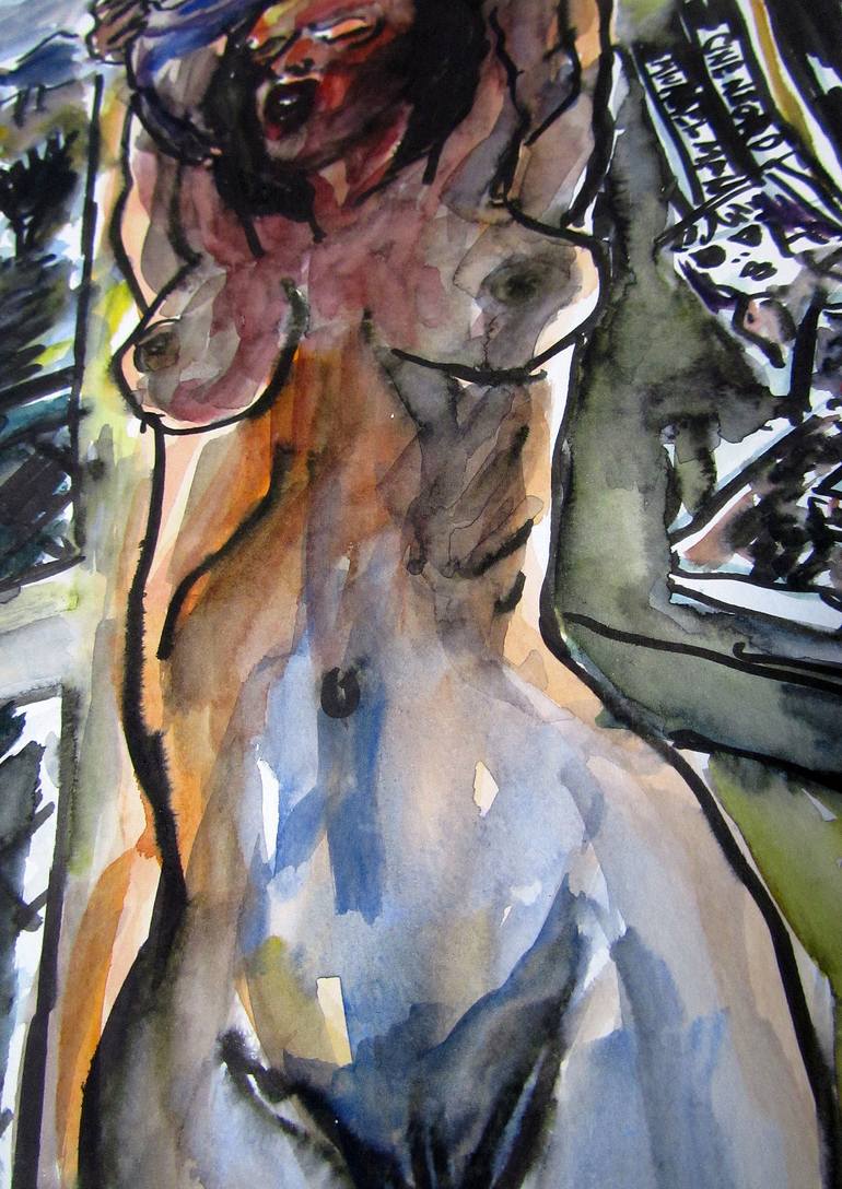 Original Expressionism Erotic Painting by Fernando Rodríguez Salas
