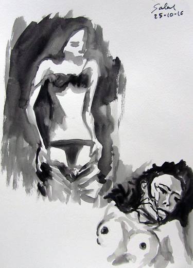 Print of Expressionism Women Paintings by Fernando Rodríguez Salas