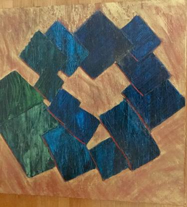 Original Abstract Geometric Painting by Claudia N N