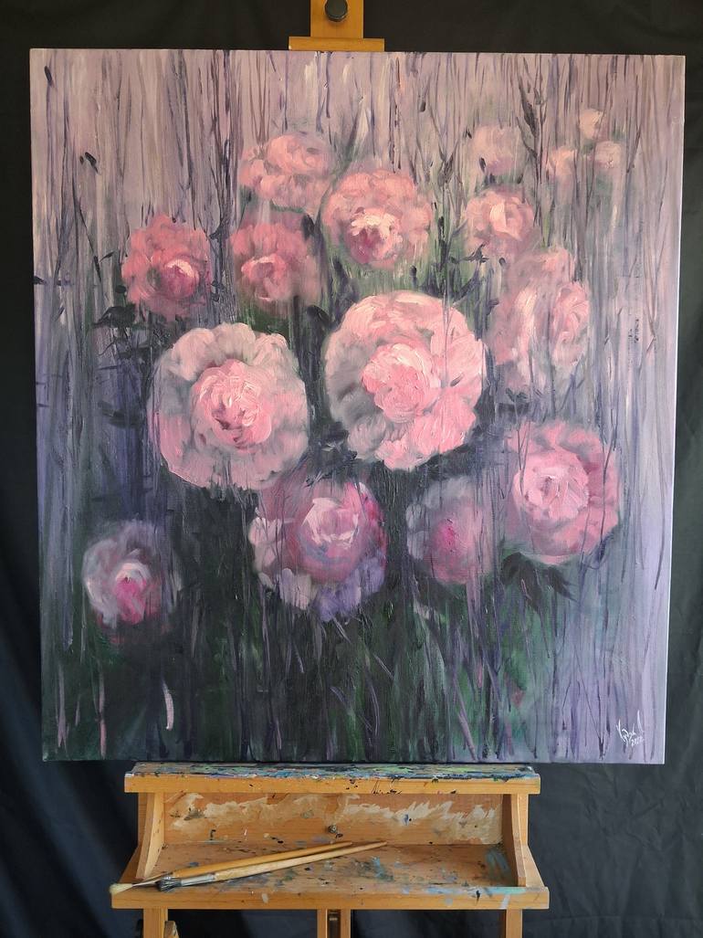 Original Expressionism Garden Painting by Liubomyr Khudiak