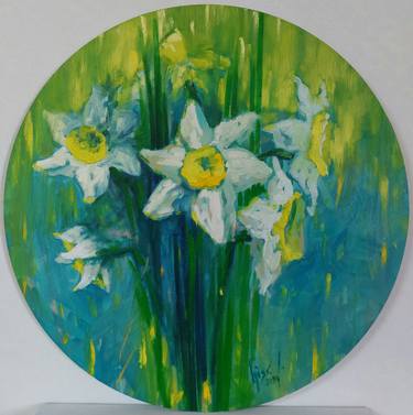 Original Floral Painting by Liubomyr Khudiak