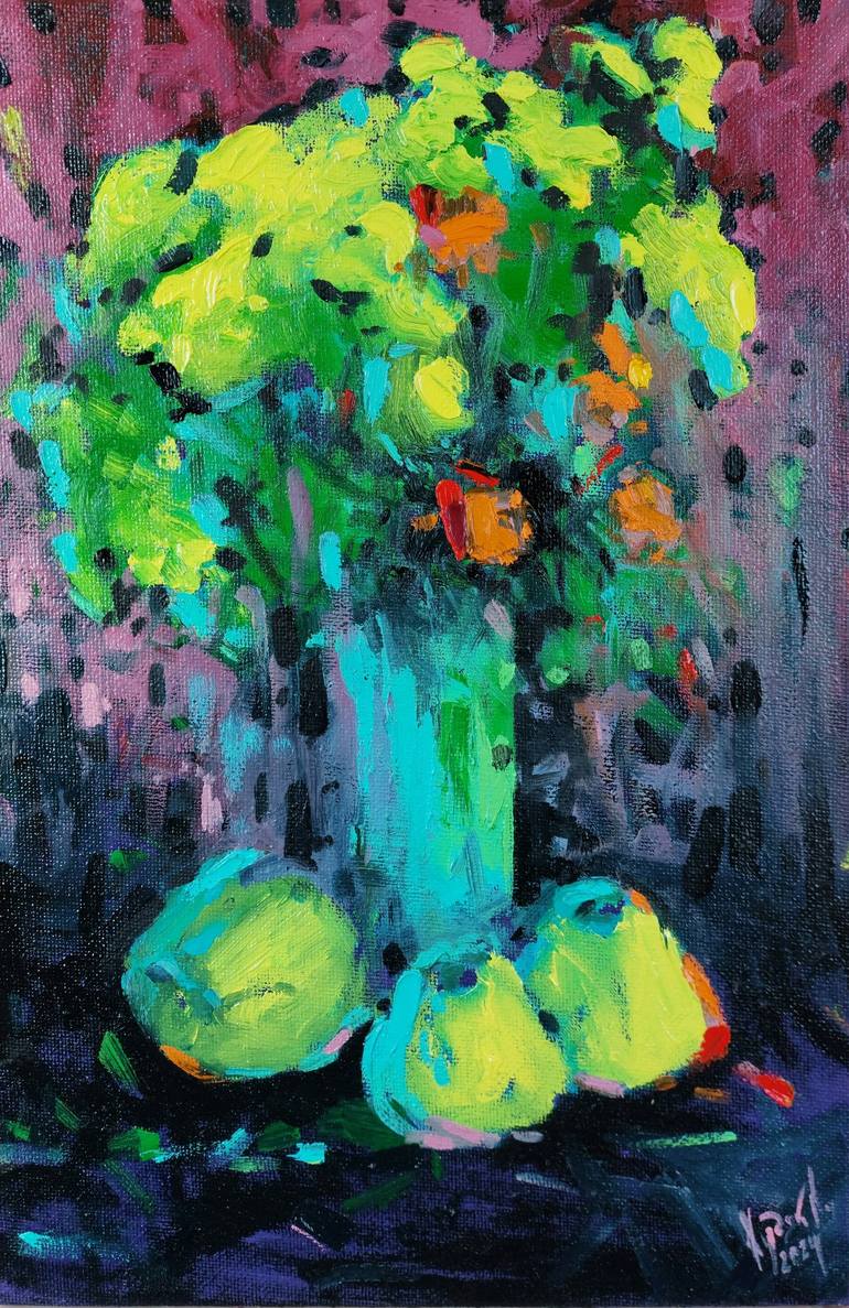 Original Expressionism Still Life Paintings by Liubomyr Khudiak
