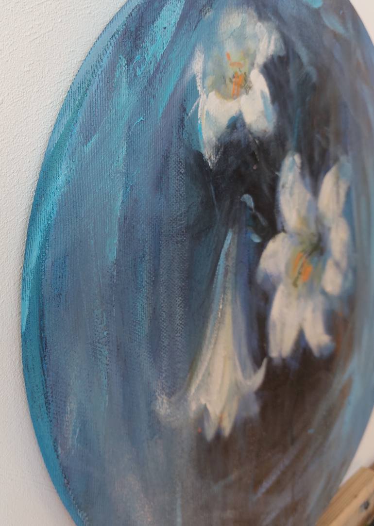 Original Art Nouveau Floral Painting by Liubomyr Khudiak