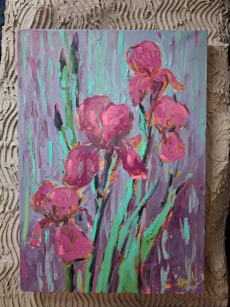 Original Expressionism Floral Painting by Liubomyr Khudiak