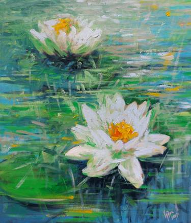 Original Impressionism Floral Painting by Liubomyr Khudiak
