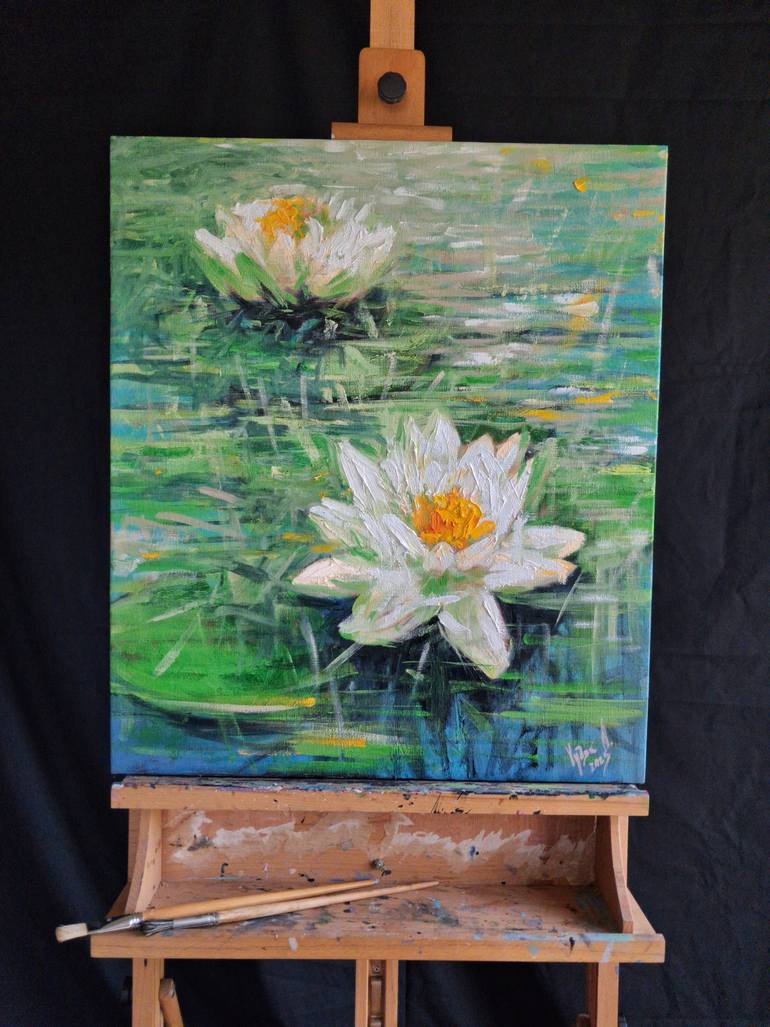 Original Impressionism Floral Painting by Liubomyr Khudiak
