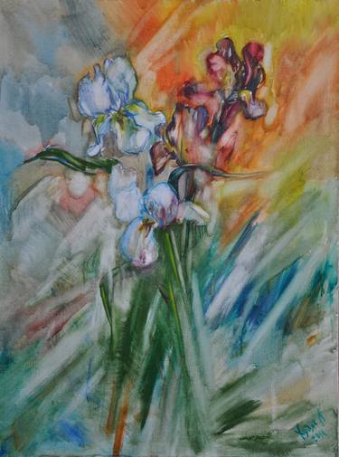 Original Fine Art Floral Paintings by Liubomyr Khudiak