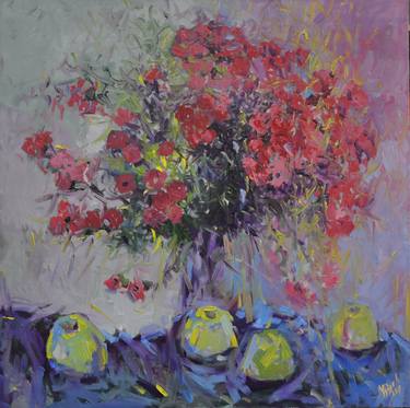 Original Fine Art Floral Paintings by Liubomyr Khudiak