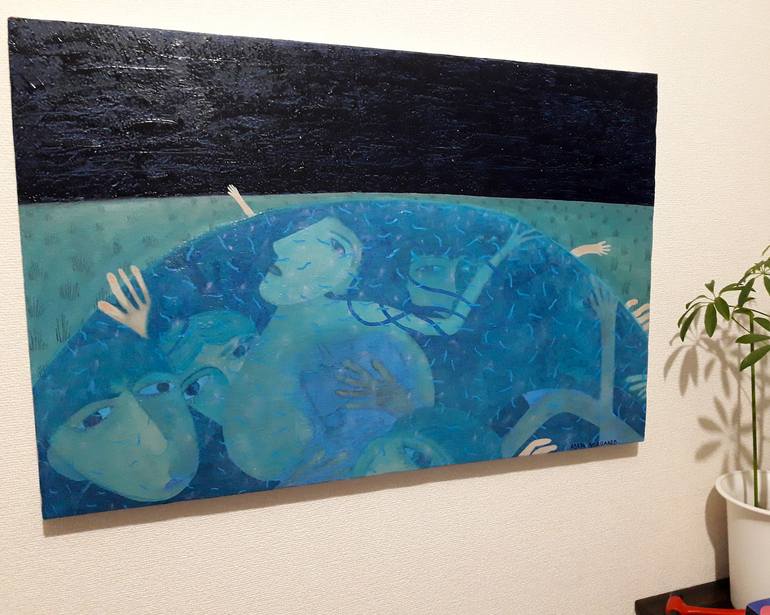 Original Surrealism People Painting by Adam Norgaard