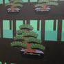 Details & painted pine needles on table